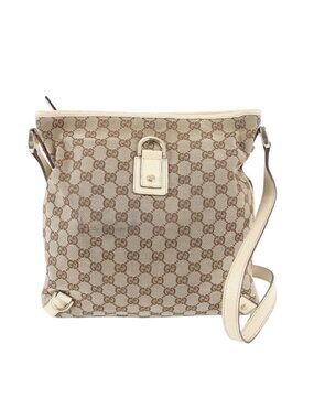 Gucci GG Canvas Abbey Leather Shoulder Bag Crossbody Hand Tote